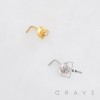 MULTI CZ CELESTIAL CRESCENT MOON AND STARS 316L SURGICAL STEEL L-SHAPE NOSE RING